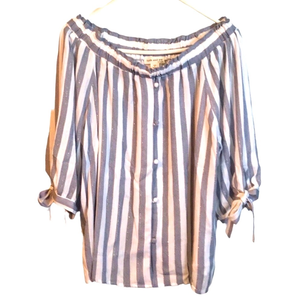 NWOT Faith And Joy Los Angeles Striped Blouse